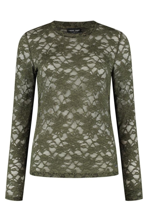 Lady Day groene dames top | Vooraanzicht