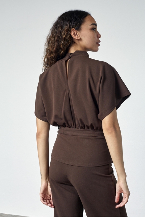 SisterS point bruine dames t-shirt | Model achteraanzicht