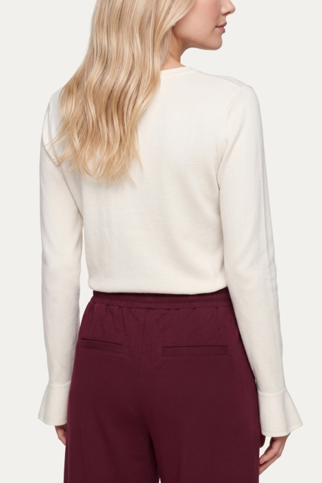 C&S The Label zand dames trui | Model achteraanzicht
