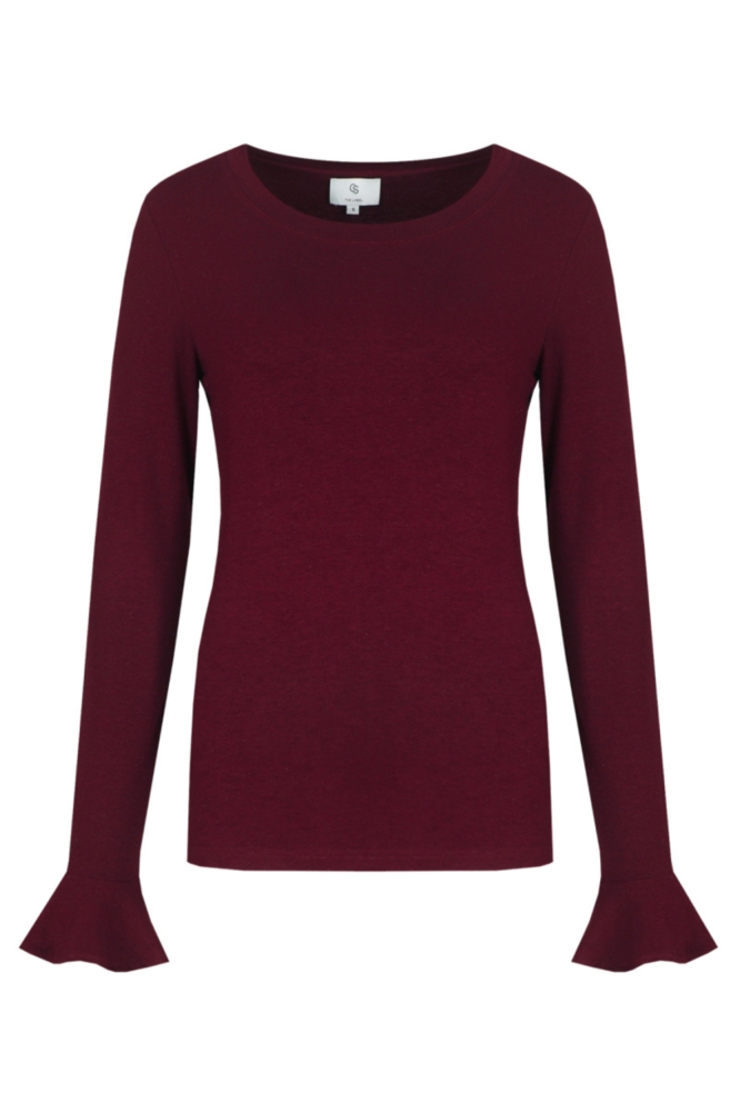 C&S The Label bordeaux dames trui | Vooraanzicht