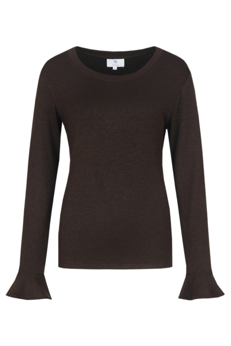 C&S The Label bruine dames t-shirt | Vooraanzicht