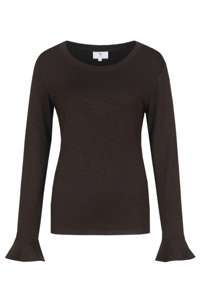 C&S The Label bruine dames t-shirt | Vooraanzicht