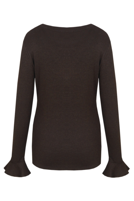 C&S The Label bruine dames t-shirt | Achteraanzicht