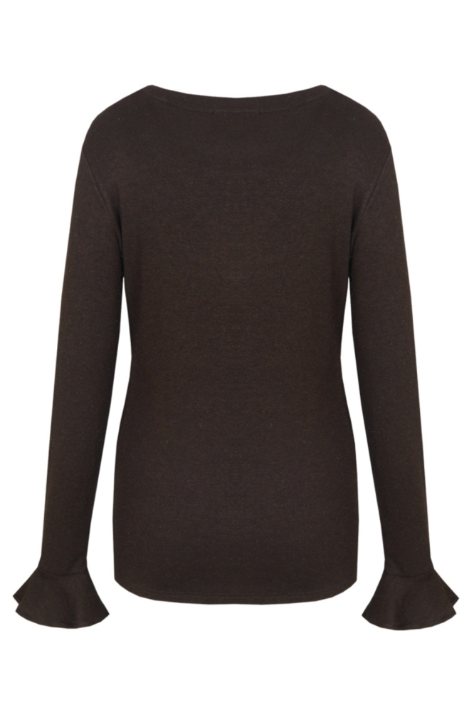 C&S The Label bruine dames t-shirt | Achteraanzicht
