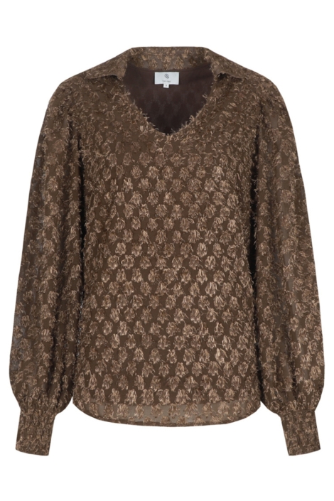 C&S The Label bruine dames blouse | Vooraanzicht