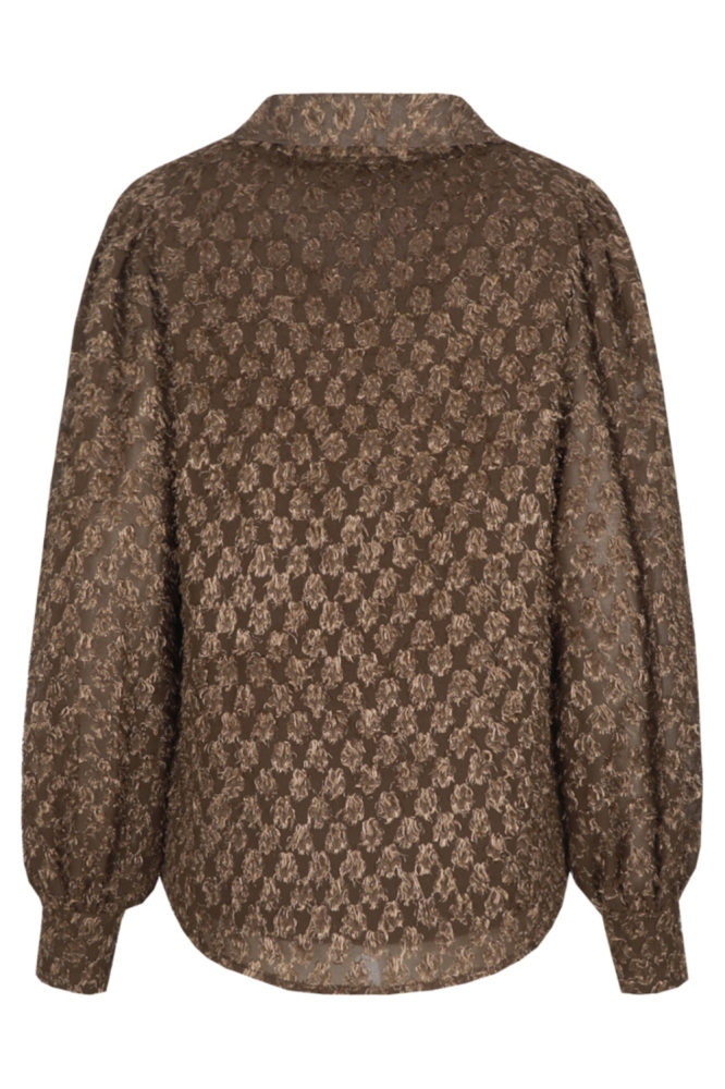 C&S The Label bruine dames blouse | Achteraanzicht