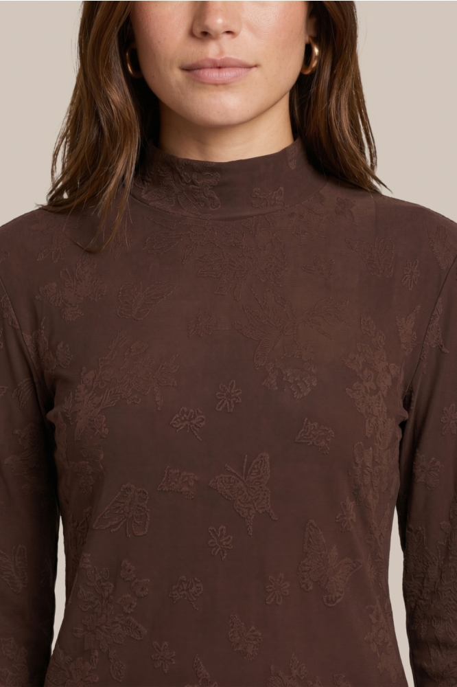 C&S The Label bruine dames t-shirt | Close up