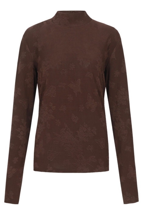 C&S The Label bruine dames t-shirt | Vooraanzicht