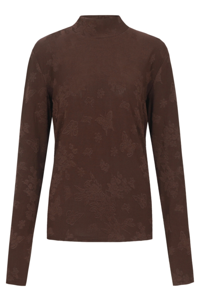 C&S The Label bruine dames t-shirt | Vooraanzicht