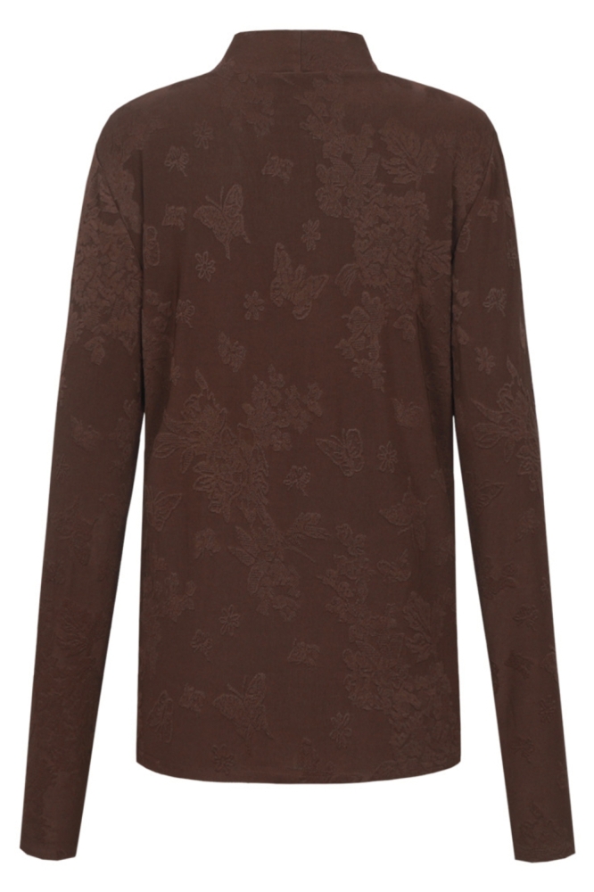 C&S The Label bruine dames t-shirt | Achteraanzicht