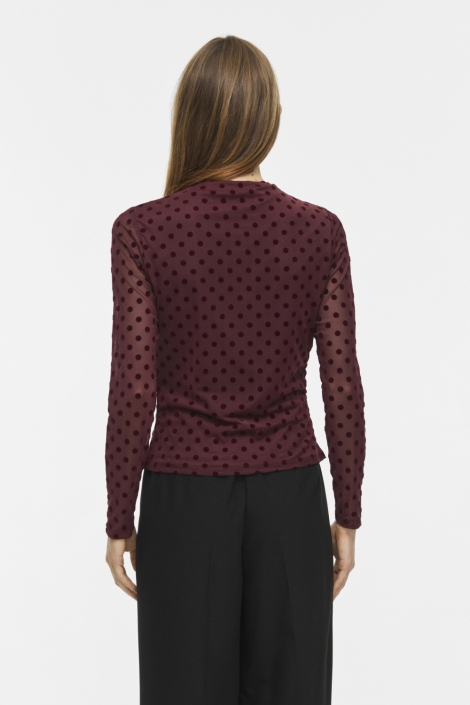 Vila bordeaux dames top | Model achteraanzicht