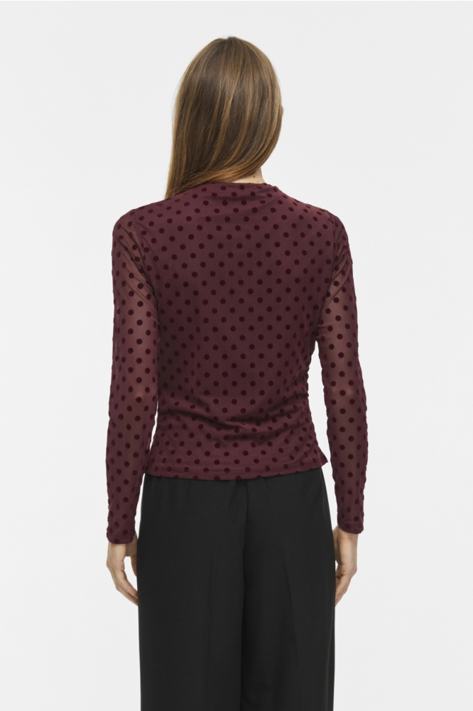 Vila bordeaux dames top | Model achteraanzicht