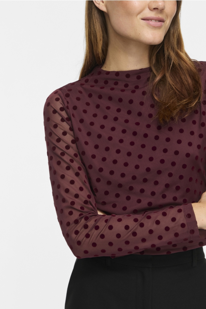 Vila bordeaux dames top | Close up