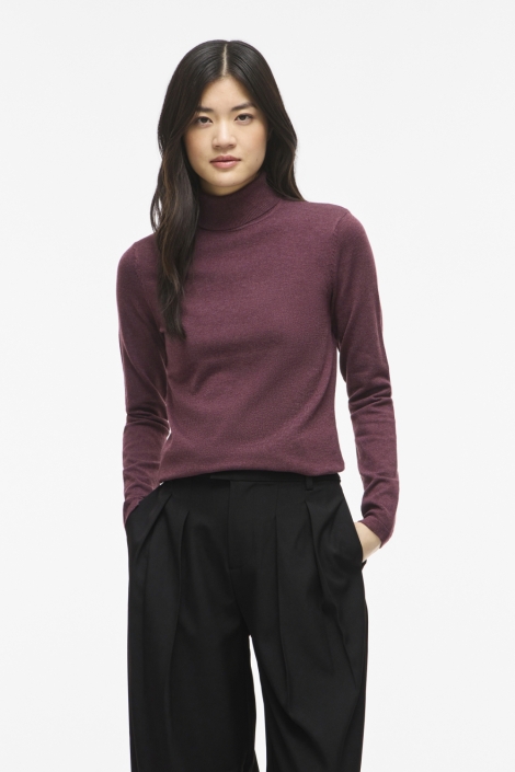 Vila bordeaux dames trui | Model vooraanzicht