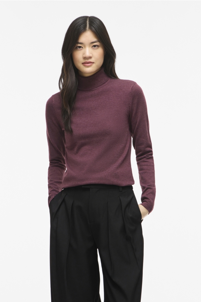 Vila bordeaux dames trui | Model vooraanzicht