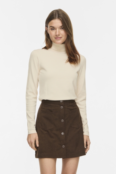 Vila beige dames trui | Model vooraanzicht