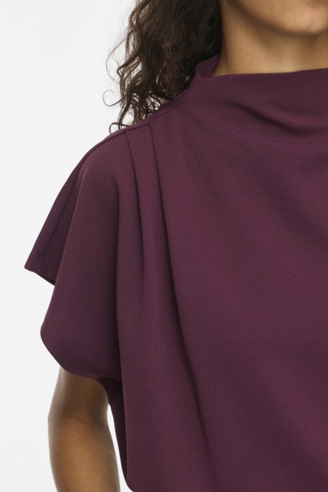 Vila bordeaux dames t-shirt | Close up