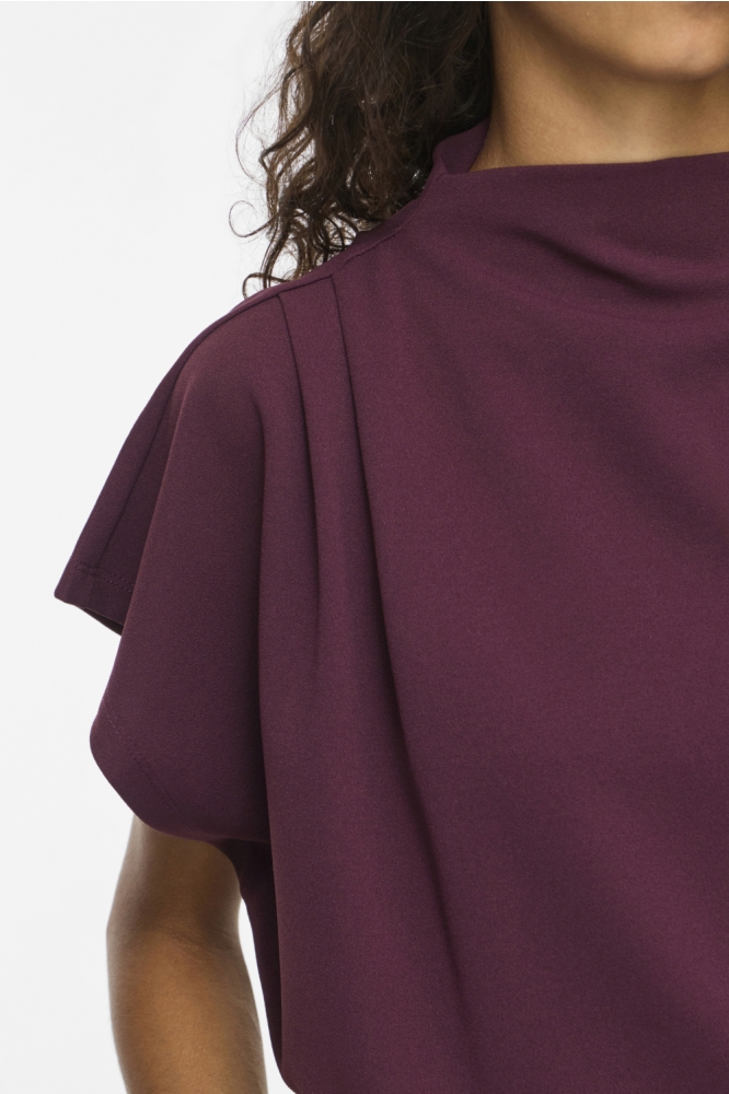 Vila bordeaux dames t-shirt | Close up