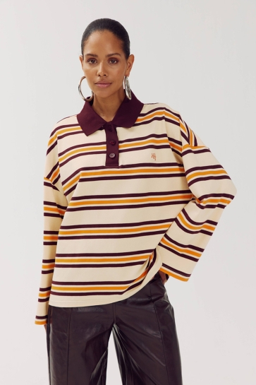 Harper & Yve T-shirt POLLIE JU AW6P501 330 PAPRIKA STRIPE