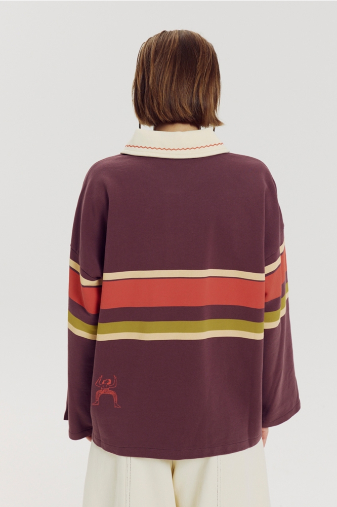 Harper & Yve paarse dames t-shirt | Model achteraanzicht