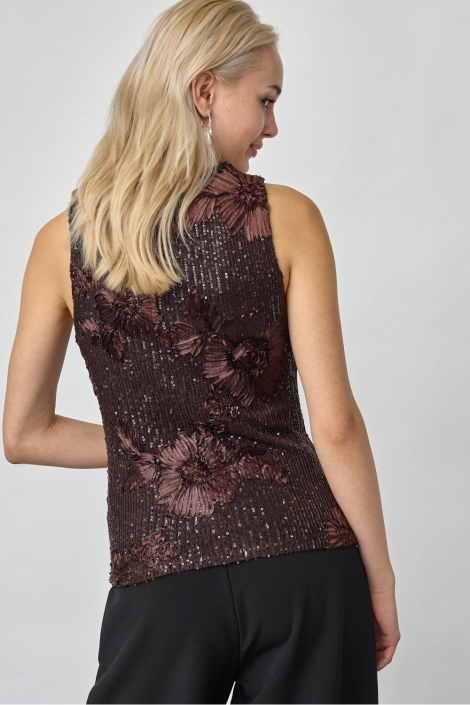SisterS point bruine dames top | Model achteraanzicht