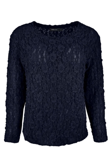 FOS Amsterdam T-shirt TOP LACIE KANT 7713 410 NAVY