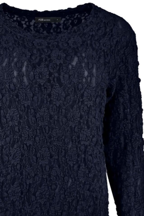 FOS Amsterdam blauwe dames t-shirt | Close up