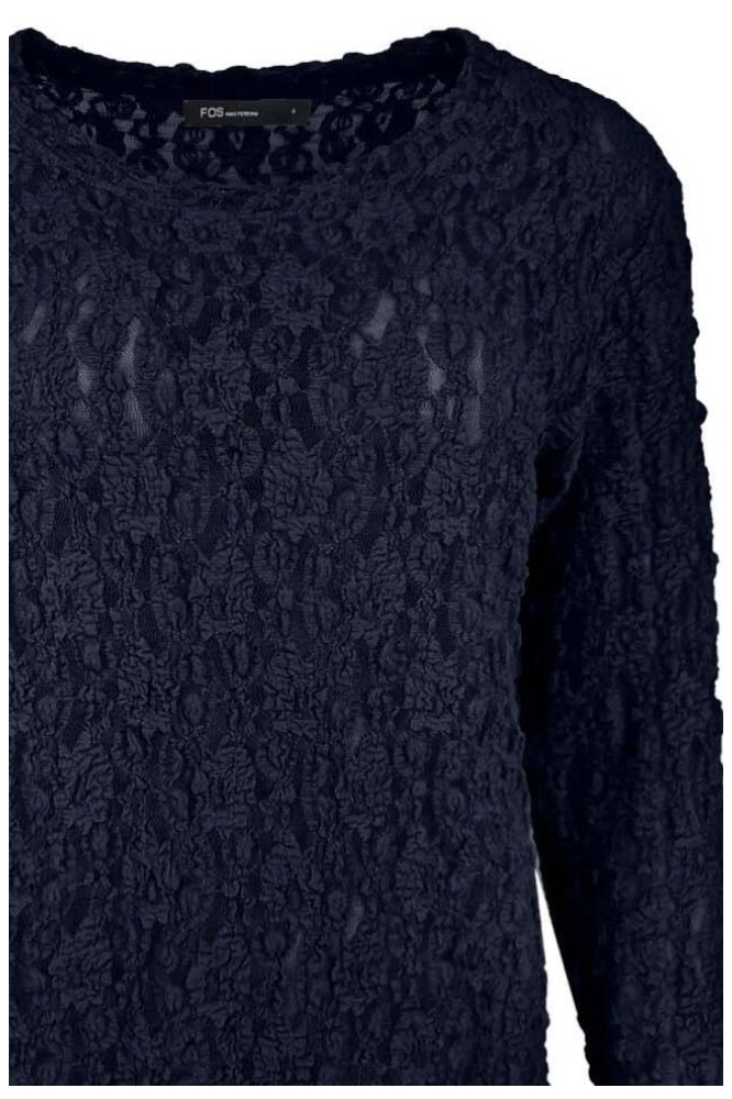 FOS Amsterdam blauwe dames t-shirt | Close up