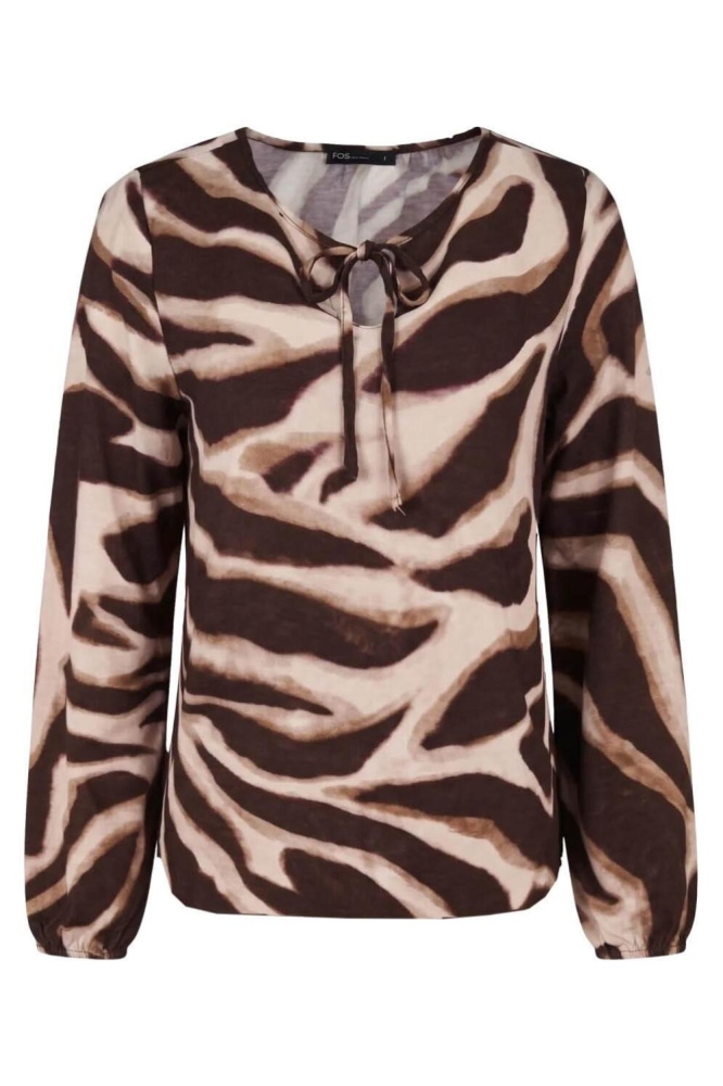 FOS Amsterdam bruine dames blouse | Vooraanzicht