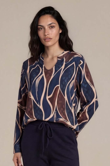 FOS Amsterdam T-shirt EEFJE WILD LEAF FB 7871 410 NAVY