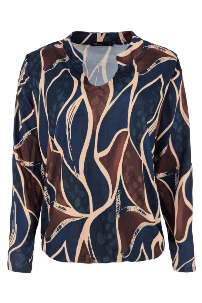 FOS Amsterdam blauwe dames t-shirt | Vooraanzicht