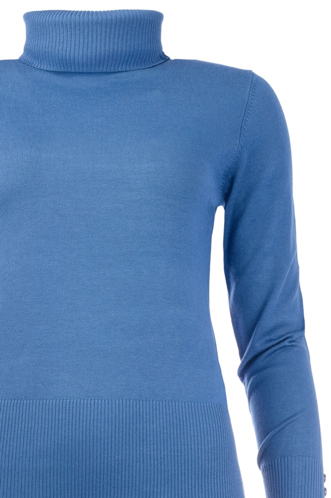 NED blauwe dames trui | Close up
