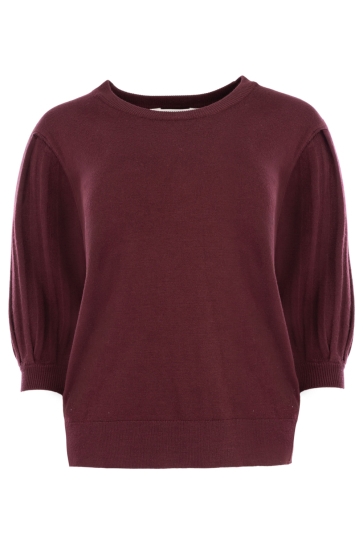 NED Trui ESPE 1 2 SS RMB BREI 26W1 U106 36 Grape Wine