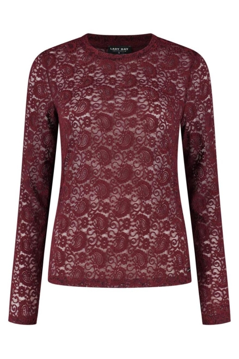Lady Day bordeaux dames t-shirt | Vooraanzicht