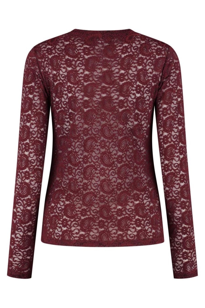 Lady Day bordeaux dames t-shirt | Achteraanzicht