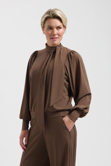 Lady Day bruine dames top | Model vooraanzicht