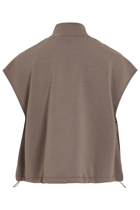 Vila taupe dames gilet | Achteraanzicht