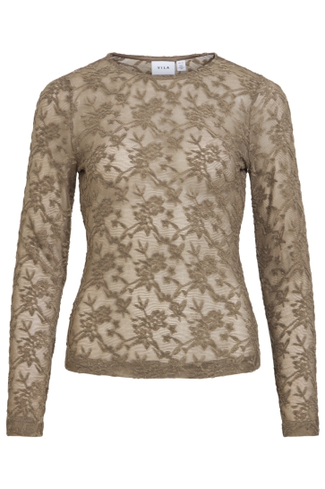 Vila T-shirt VITELLY L/S TOP 14123144 Falcon
