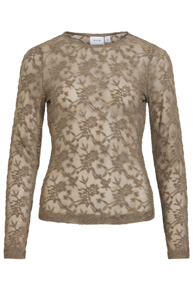 Vila camel dames t-shirt | Vooraanzicht