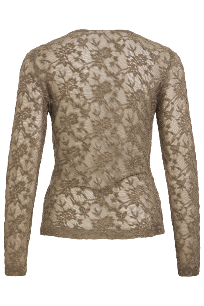 Vila camel dames t-shirt | Achteraanzicht