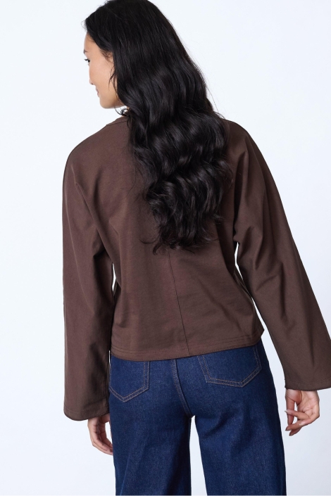 SisterS point bruine dames t-shirt | Model achteraanzicht