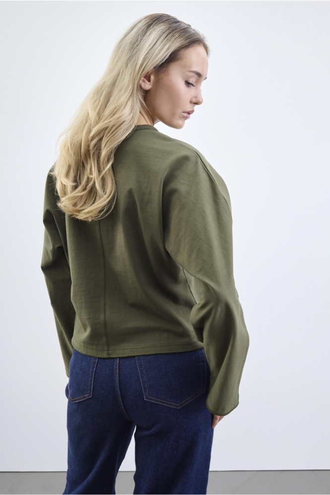 SisterS point groene dames t-shirt | Model achteraanzicht
