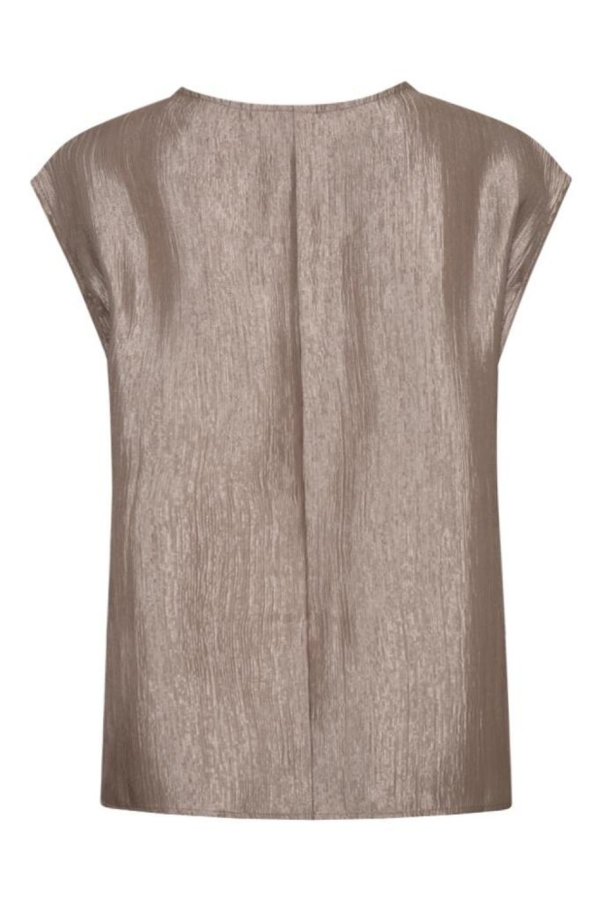 Freequent taupe dames t-shirt | Achteraanzicht