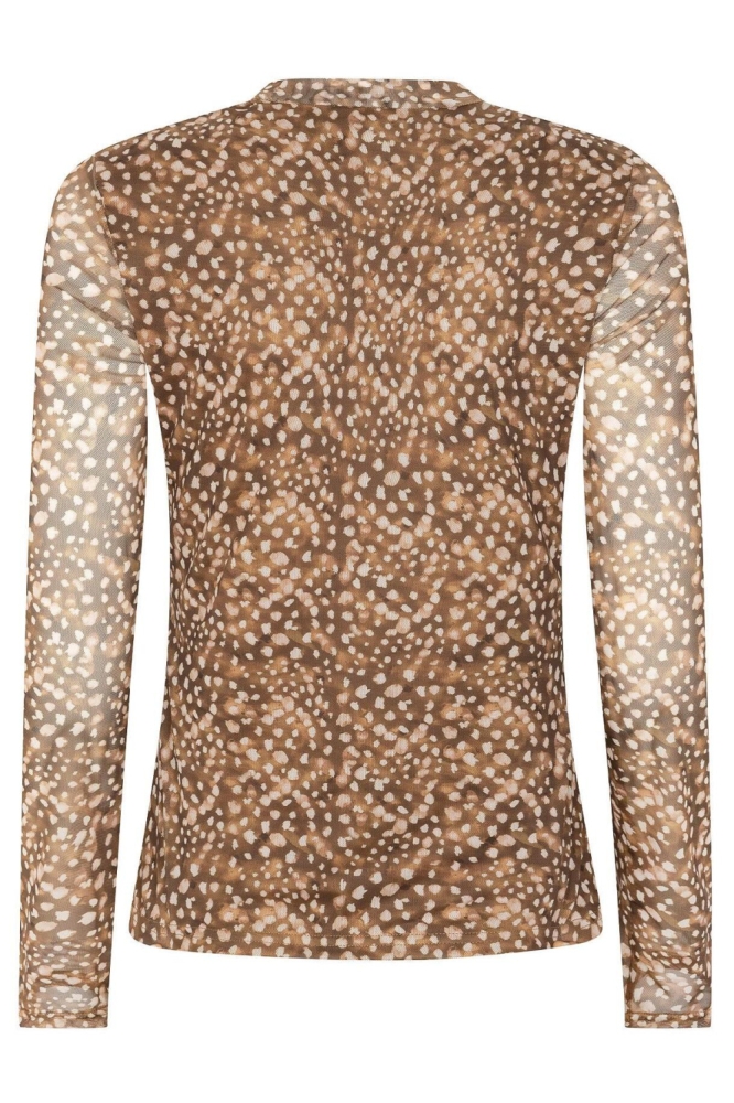 Ydence camel dames top | Achteraanzicht