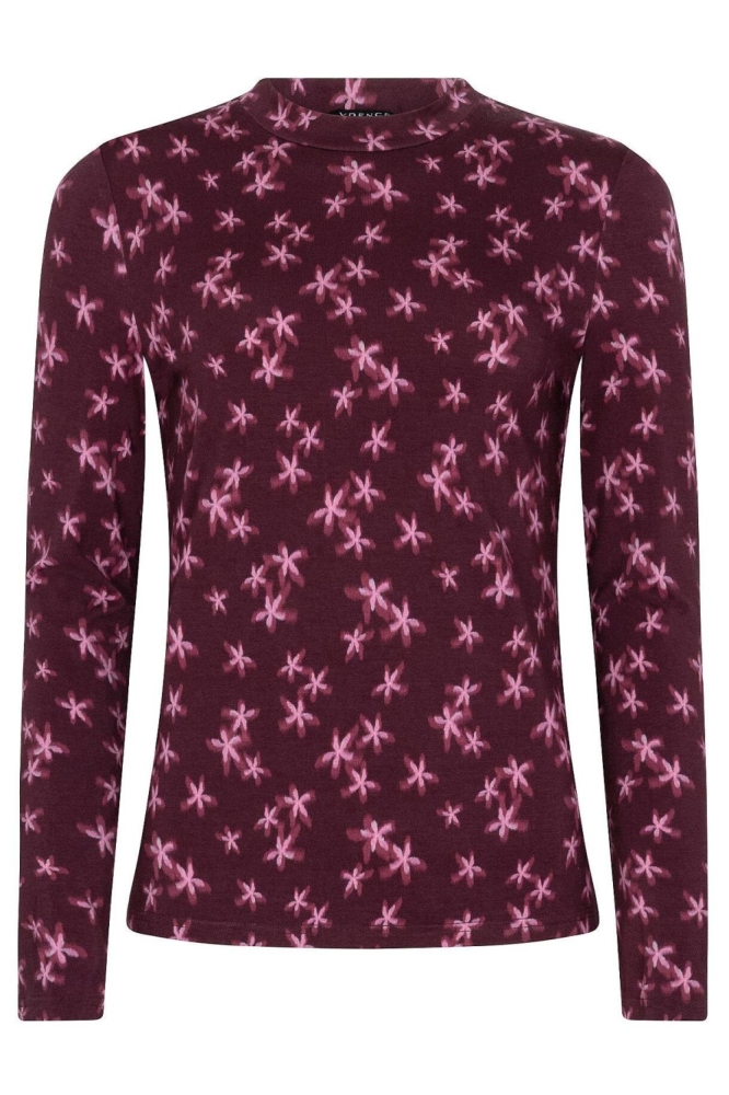 Ydence paarse dames t-shirt | Vooraanzicht