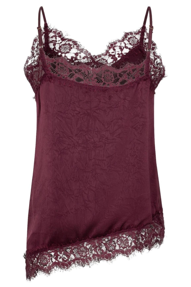 Ydence bordeaux dames top | Achteraanzicht