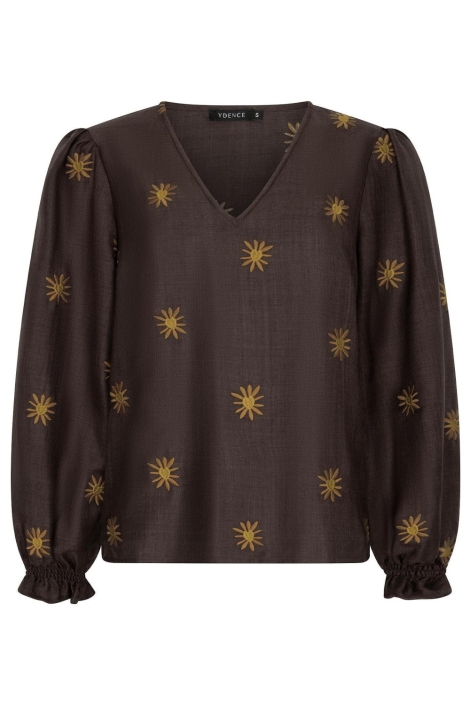 Ydence bruine dames t-shirt | Vooraanzicht