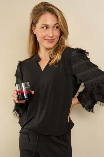 FOS Amsterdam Blouse FLOORTJE CHARLESTON 7647 ZWART