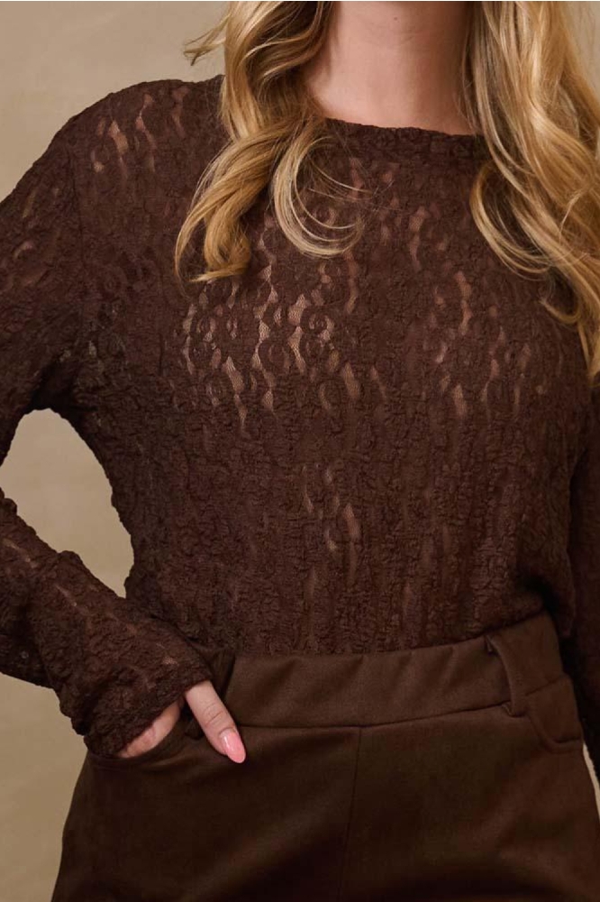 FOS Amsterdam bruine dames top | Close up