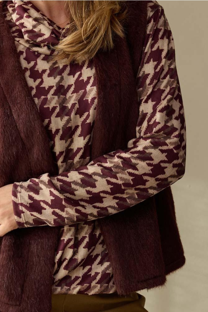 FOS Amsterdam bordeaux dames top | Close up